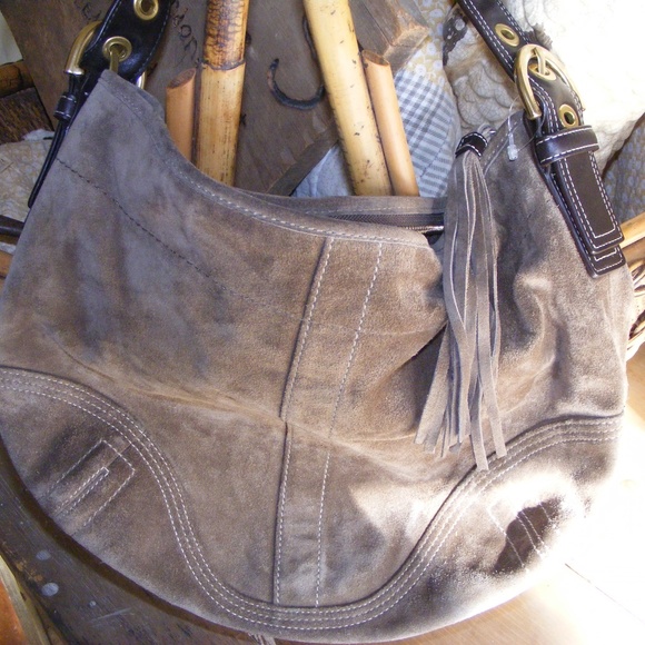COACH SUEDE BAG - Picture 1 of 7
